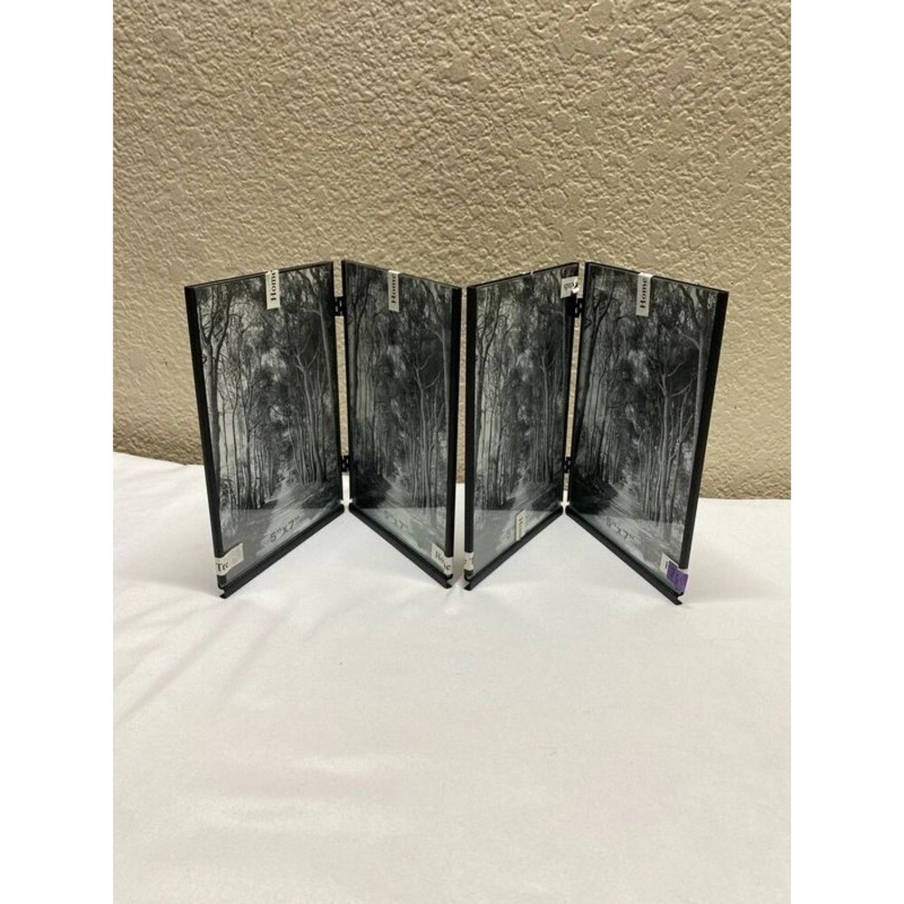 ^ double-hinged, folding tabletop picture frame set of 2